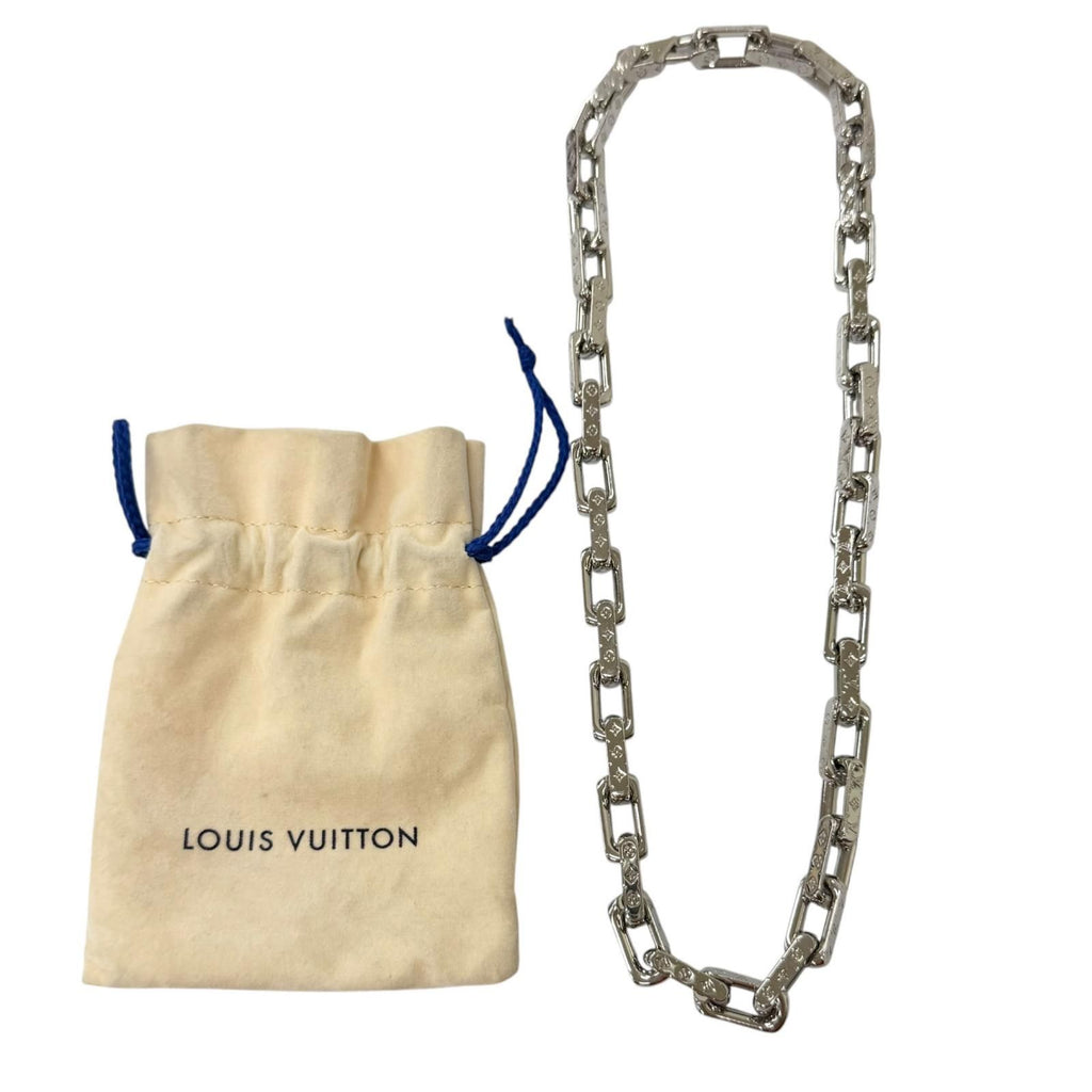 Louis Vuitton Collier Chain Monogram Necklace Silver — view 2