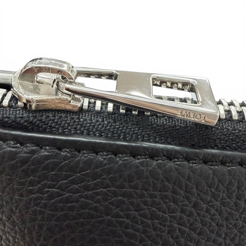 Loewe Leather Anagram Embossed Logo L Zip Pouch Clutch Black — view 8