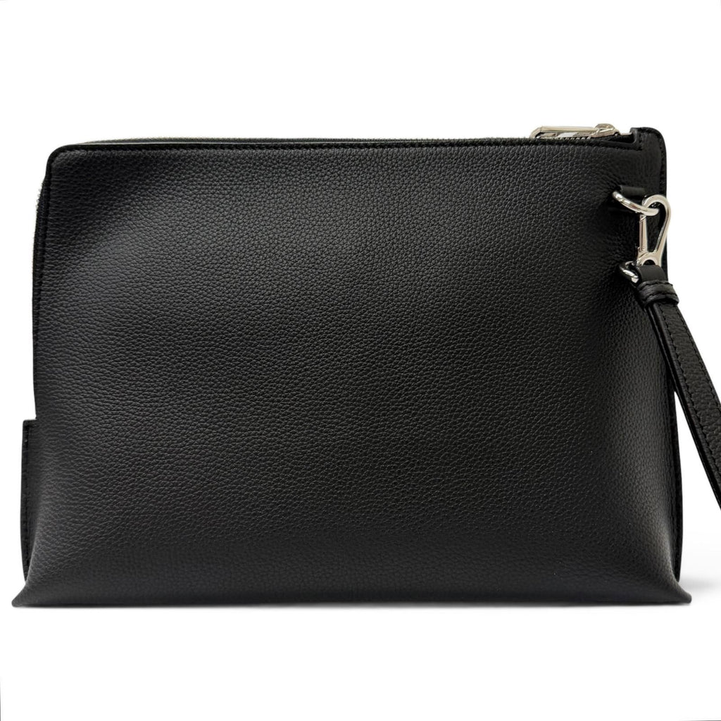 Loewe Leather Anagram Embossed Logo L Zip Pouch Clutch Black — view 2