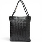 Bottega Veneta Andiamo Leather Intrecciato Messenger Flat Shoulder