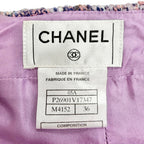Chanel Coco Button Lame Thread Sequins Mohair Blend Tweed Skirt Purple 36 — view 8