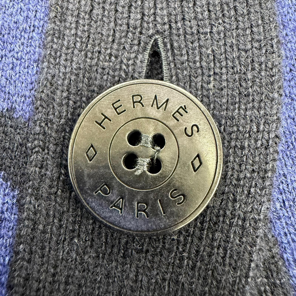 Hermes la Promenade du Matin Morning Walk Cashmere Logo Button Long Sleeve — view 6