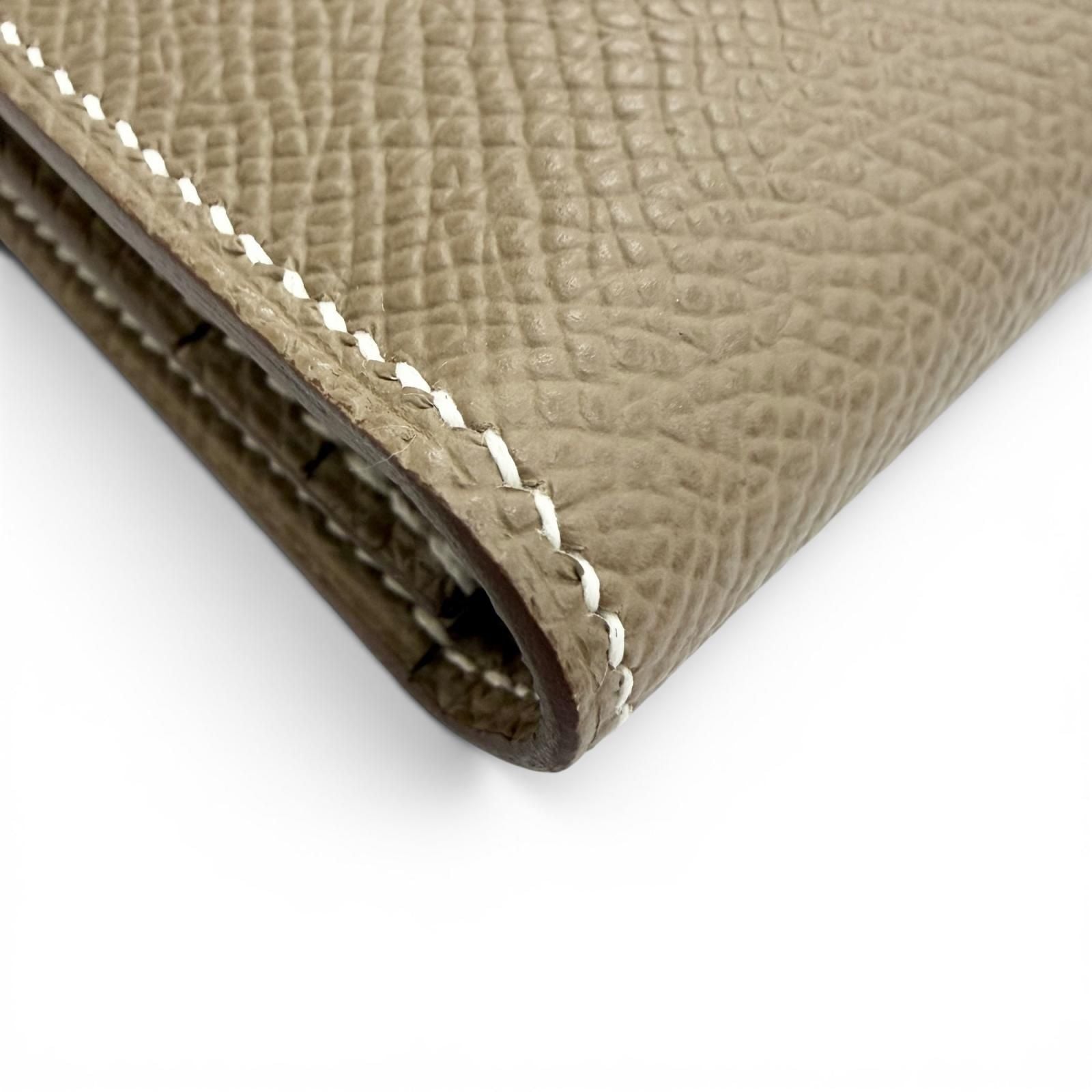 Hermes Bearn Souffle Veau Epsom Etoupe Gold Bifold Wallet — view 8