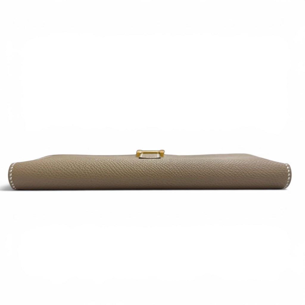 Hermes Bearn Souffle Veau Epsom Etoupe Gold Bifold Wallet — view 4