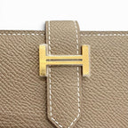 Hermes Bearn Souffle Veau Epsom Etoupe Gold Bifold Wallet — view 9