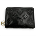 Louis Vuitton Coussin Portefeuille Lou Lambskin Monogram Compact Wallet Black