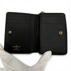Louis Vuitton Coussin Portefeuille Lou Lambskin Monogram Compact Wallet Black — view 6
