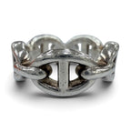 Hermes Enchainee PM Chaine D'ancre Ring Silver