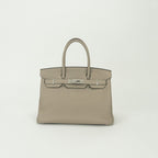 Hermes Birkin 30 Tote Togo Tourtierle Gray Gristourterelle Silver