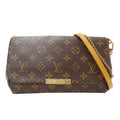 Louis Vuitton 2-Way Shoulder Bag Monogram Canvas Favorite MM Brown Handle Adult