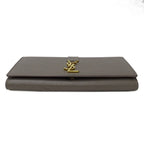 Saint Laurent Wallet Leather Gray Logo Simple — view 3