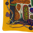 Hermes Festival Pleats Carre Scarf All Over Pattern Silk Yellow Multicolor — view 5