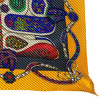 Hermes Festival Pleats Carre Scarf All Over Pattern Silk Yellow Multicolor — view 3