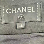 Chanel Knit Long Skirt Plaid Pattern Black Red 38 — view 4