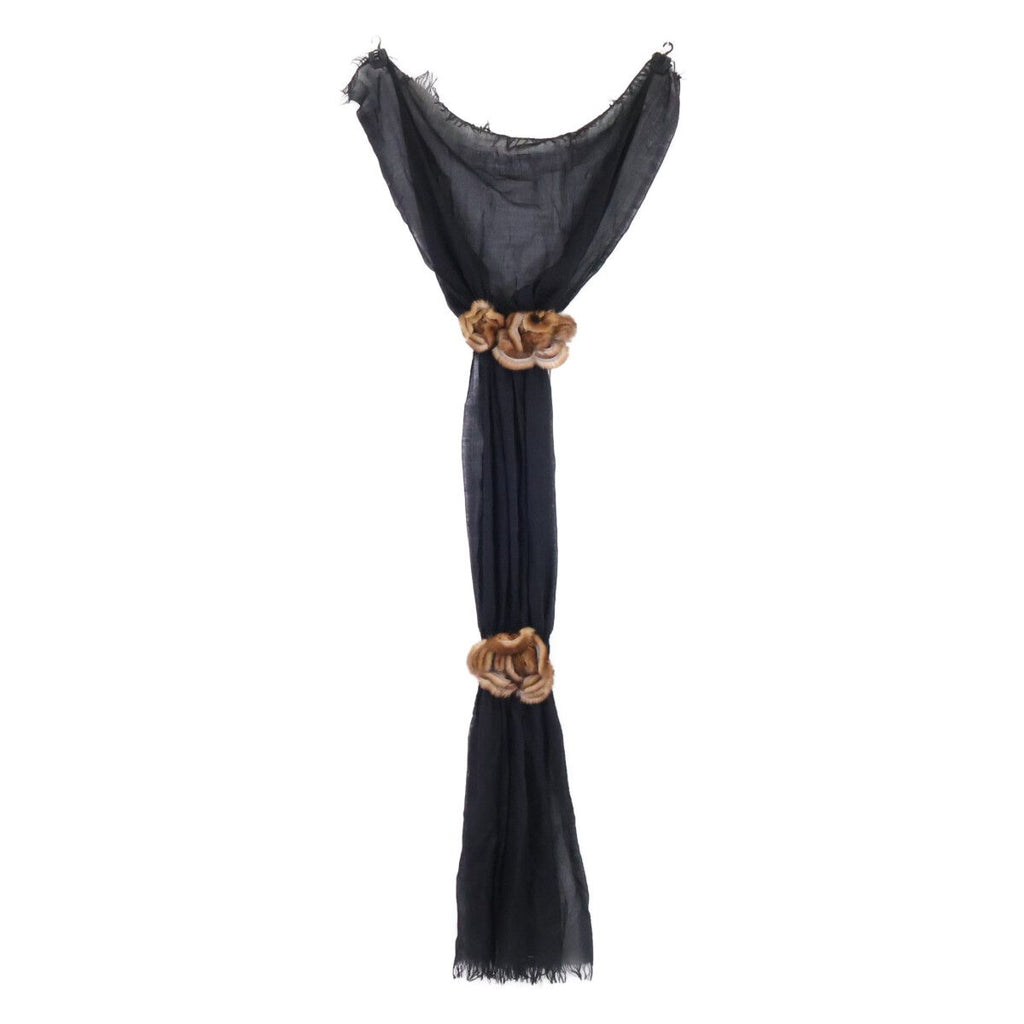 Fendi Cashmere Silk with Mink Scarf — view 2