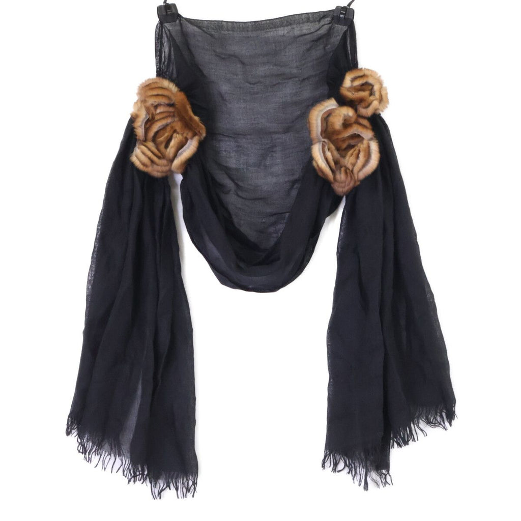 Fendi Cashmere Silk with Mink Scarf