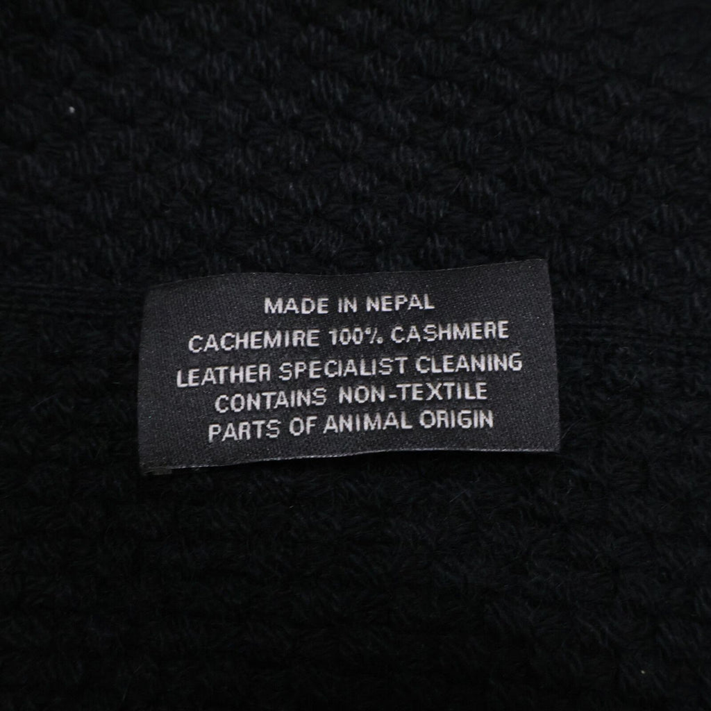 Hermes Leather Logo Patch Cashmere Scarf — view 5