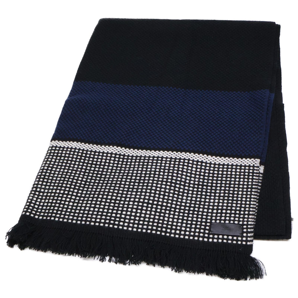 Hermes Leather Logo Patch Cashmere Scarf