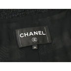 Chanel CC Logo Button Tweed Collarless Jacket 34 — view 5