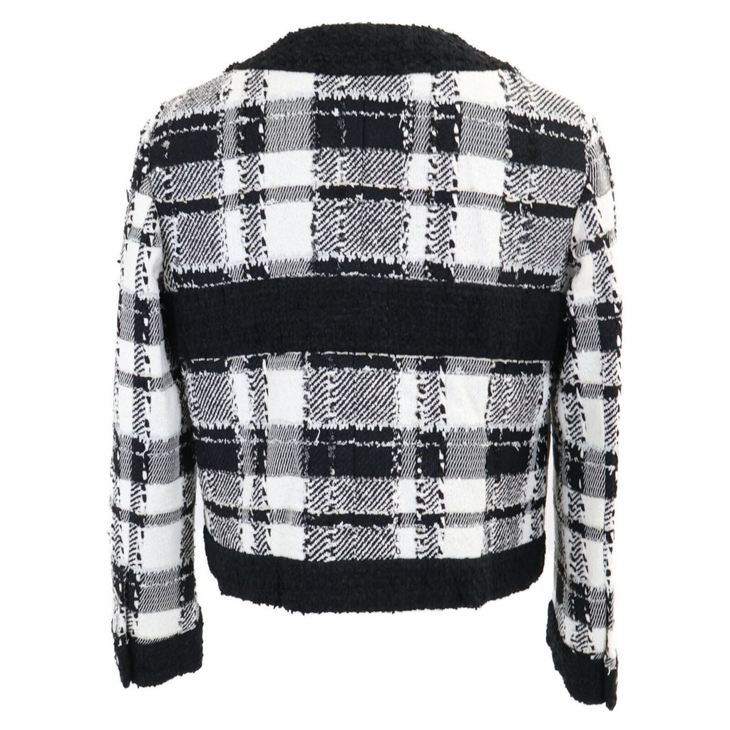 Chanel CC Logo Button Tweed Collarless Jacket 34 — view 3