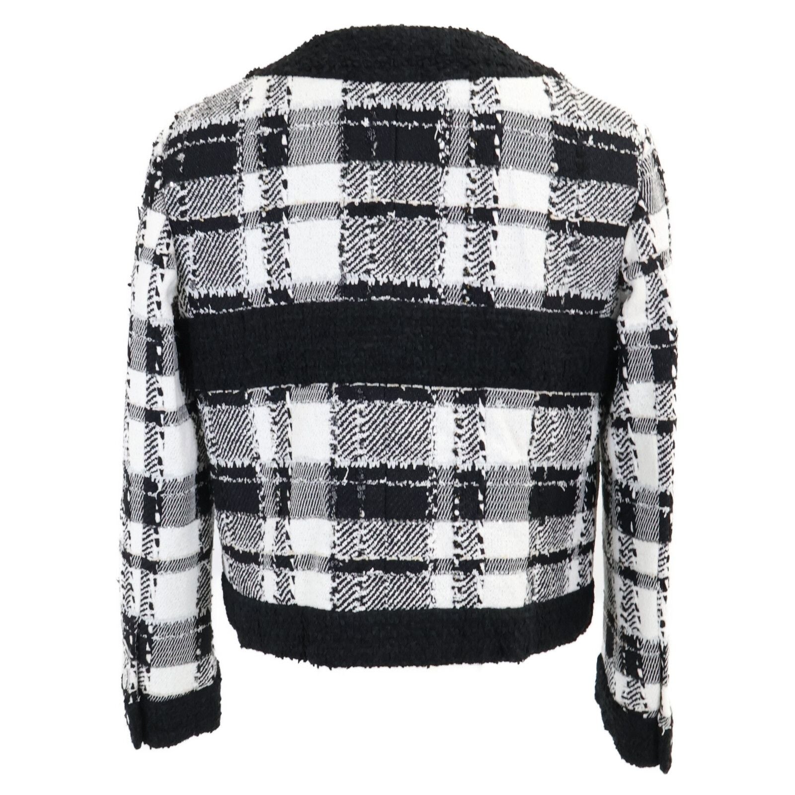 Chanel CC Logo Button Tweed Collarless Jacket 34 — view 3