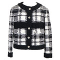 Chanel CC Logo Button Tweed Collarless Jacket 34