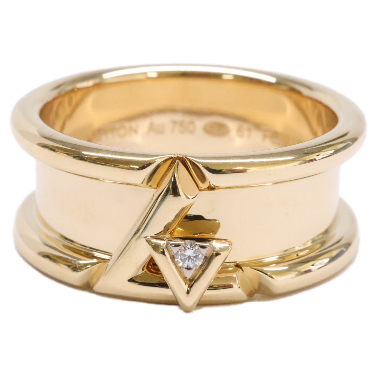 Louis Vuitton Polished 750 LV Volt One Diamond 61 No 21 Ring