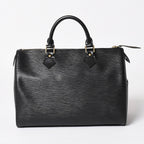 Louis Vuitton Speedy 30 Handbag Epi Leather Black Gold