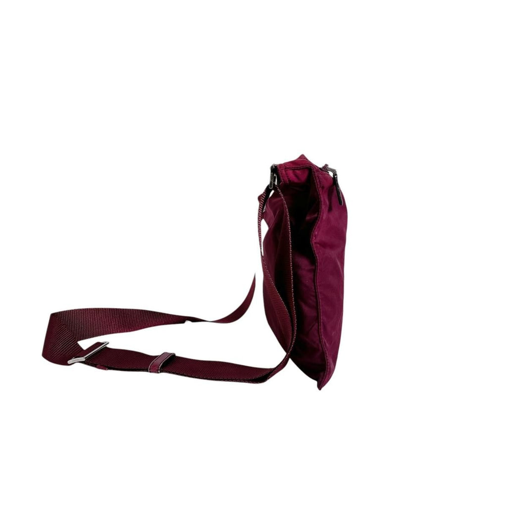 Prada Re-Nylon Cross Body Trianglelogo Shoulder Bag Winered — view 3