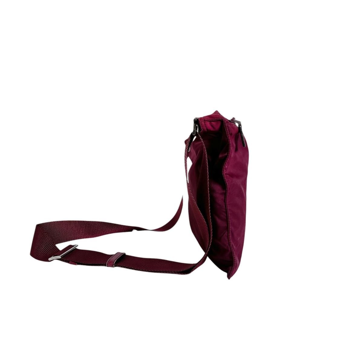 Prada Re-Nylon Cross Body Trianglelogo Shoulder Bag Winered — view 3