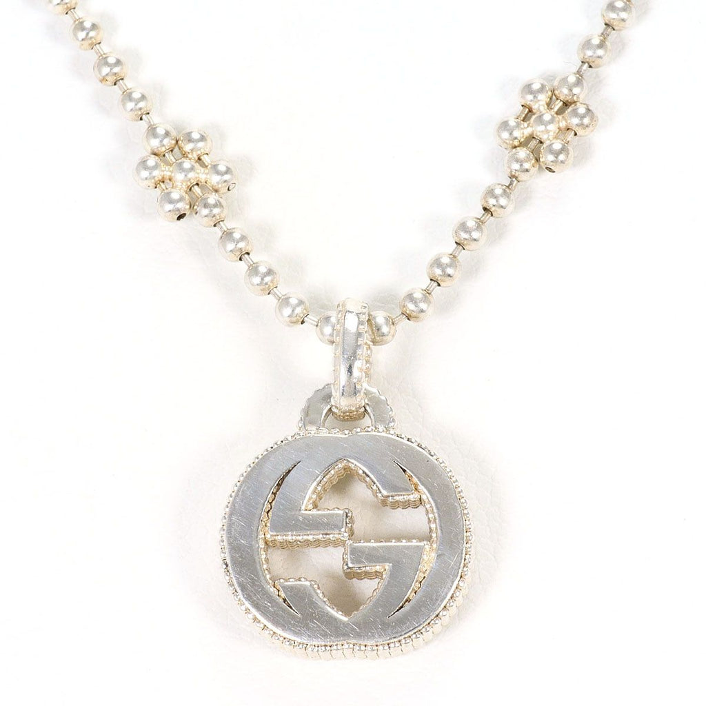 Gucci Interlocking Flower 925 Sterling Silver Necklace Gross Weight 40