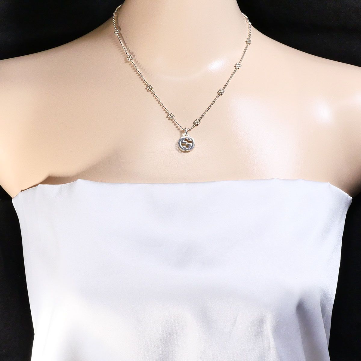Gucci Interlocking Flower 925 Sterling Silver Necklace Gross Weight 40 — view 6