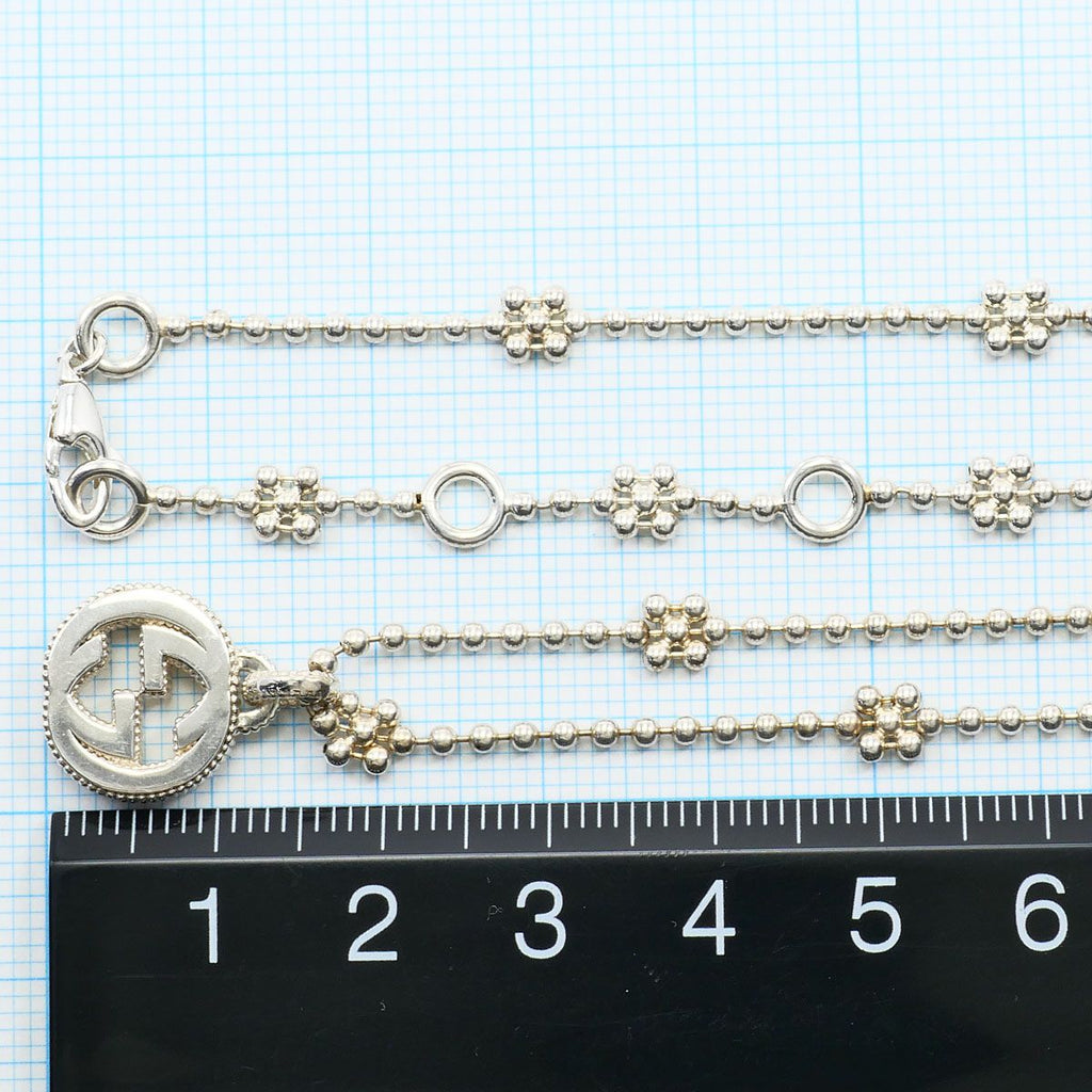 Gucci Interlocking Flower 925 Sterling Silver Necklace Gross Weight 40 — view 5