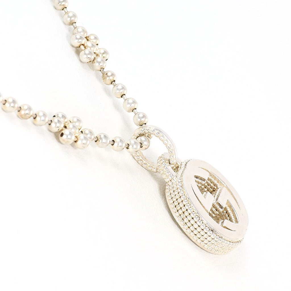 Gucci Interlocking Flower 925 Sterling Silver Necklace Gross Weight 40 — view 2