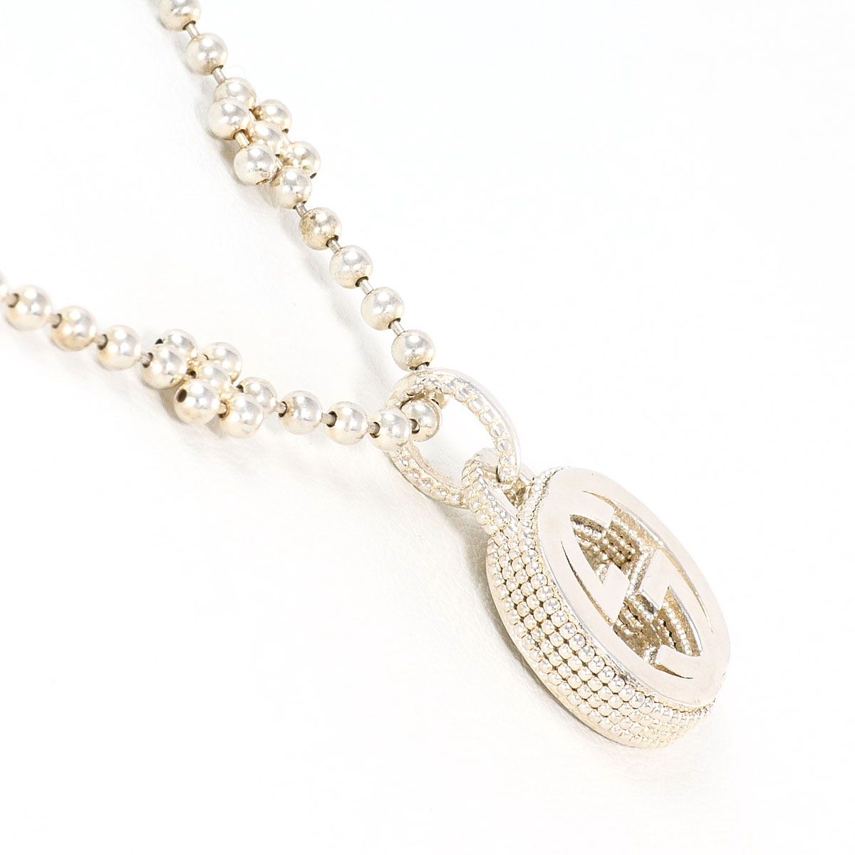 Gucci Interlocking Flower 925 Sterling Silver Necklace Gross Weight 40 — view 2
