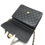 Chanel Shoulder Bag Chain Vintage Quilted CC Logo Black — view 7