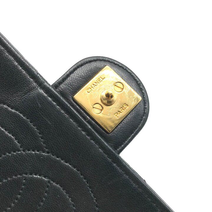 Chanel Shoulder Bag Chain Vintage Quilted CC Logo Black — view 9