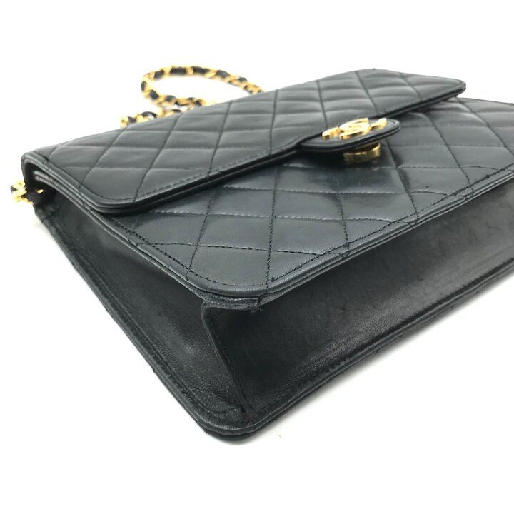 Chanel Shoulder Bag Chain Vintage Quilted CC Logo Black — view 4
