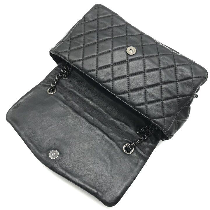 Chanel CC Logo Quilted Paris Moscow Chain Shoulder Bag Vintage Black — view 8