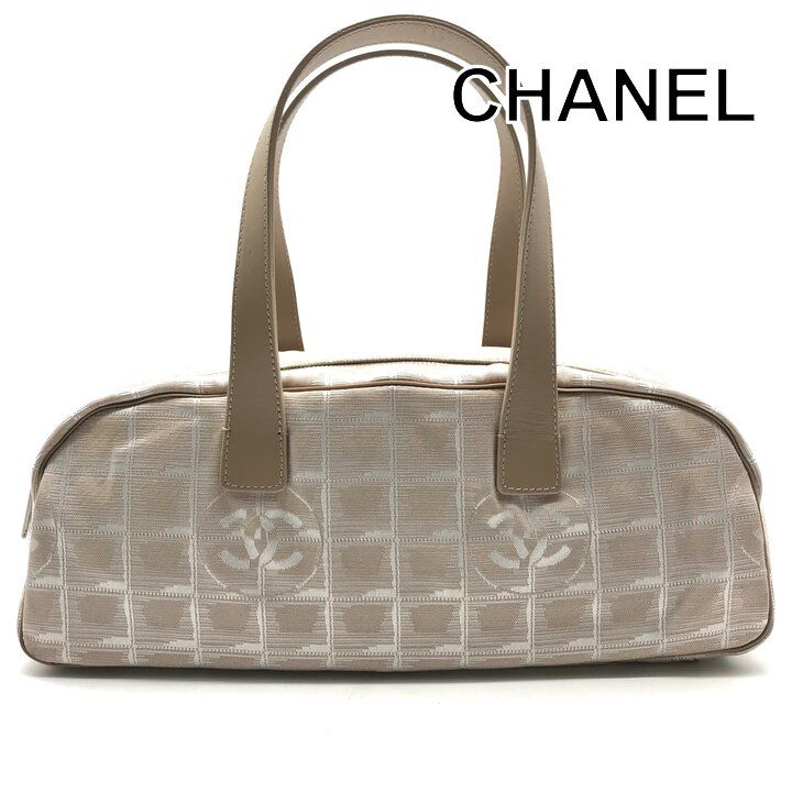 Chanel Handbag Shoulder Vintage CC Logo Beige