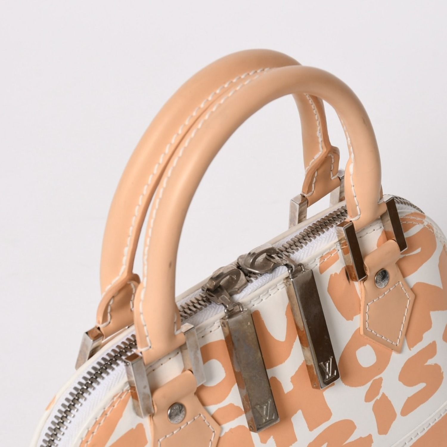 Louis Vuitton Monogram Graffiti Alma PM Horizon Tal Handbag White Beige — view 4