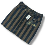 Fendi Zucca Pattern FF Logo with Belt Mini Skir Brown Black 44 Skirt — view 2
