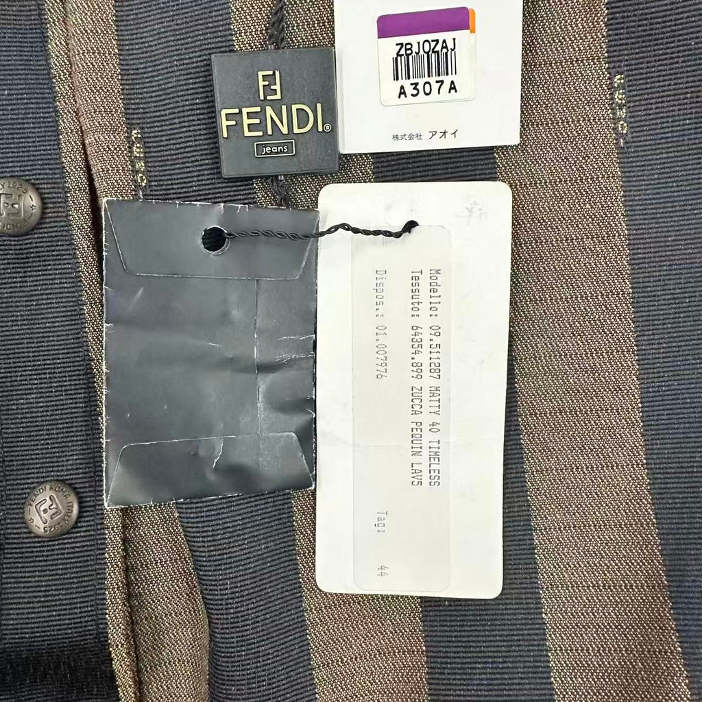 Fendi Zucca Pattern FF Logo with Belt Mini Skir Brown Black 44 Skirt — view 8