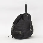 Prada Tessuto Nylon Robot Backpack Saffiano Leather Studs Metal Black — view 2