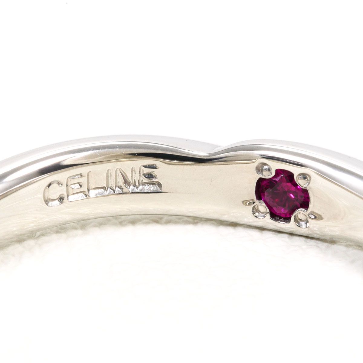 Celine Platinum Ring Diamond Ct Ruby Gross Weight — view 4