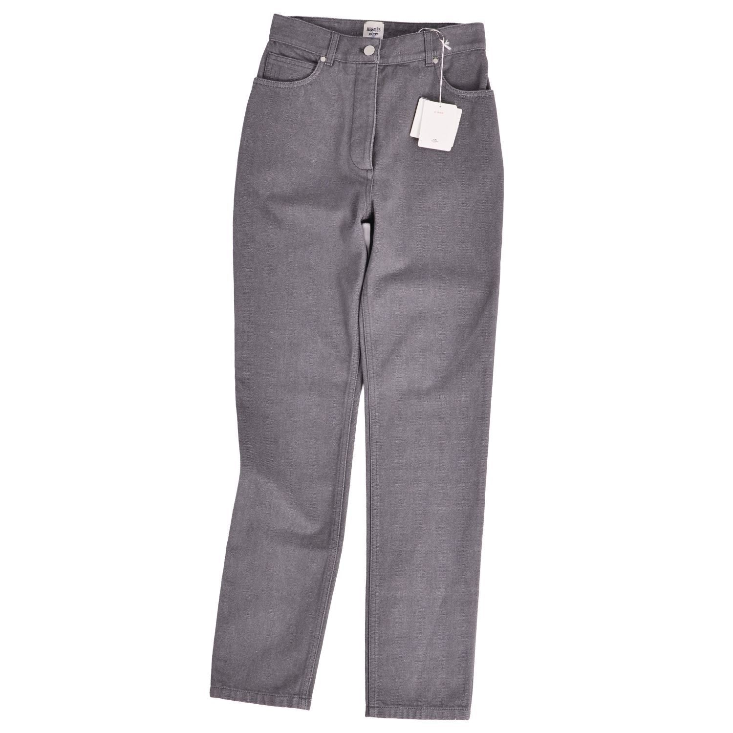 Hermes Pants Denim Series Button