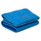 Dior Wallet Calo Trifold Leather Blue Compact Quilted — view 3
