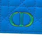 Dior Wallet Calo Trifold Leather Blue Compact Quilted — view 8