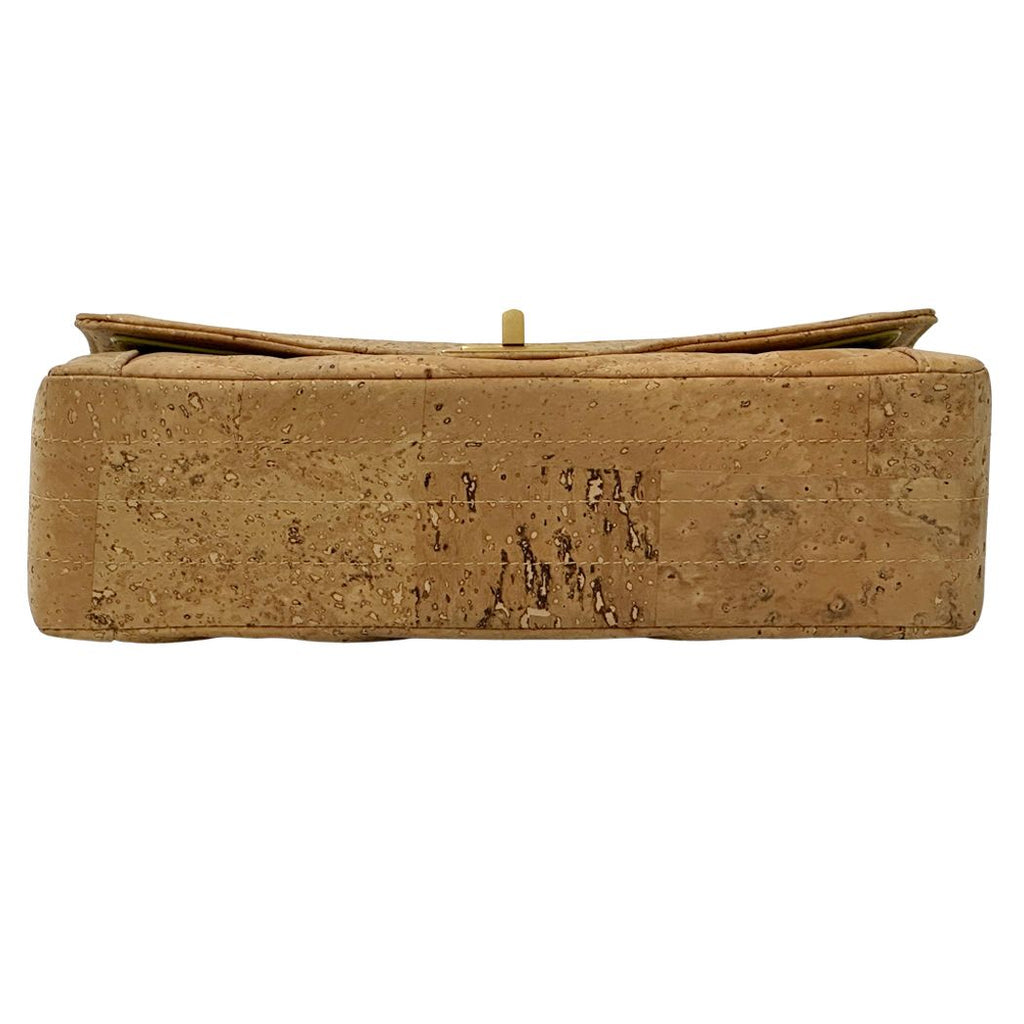 Chanel 2.55 She Blanc Shoulder Bag Cork Leather Beige Gold V-stitch Mademoiselle — view 3