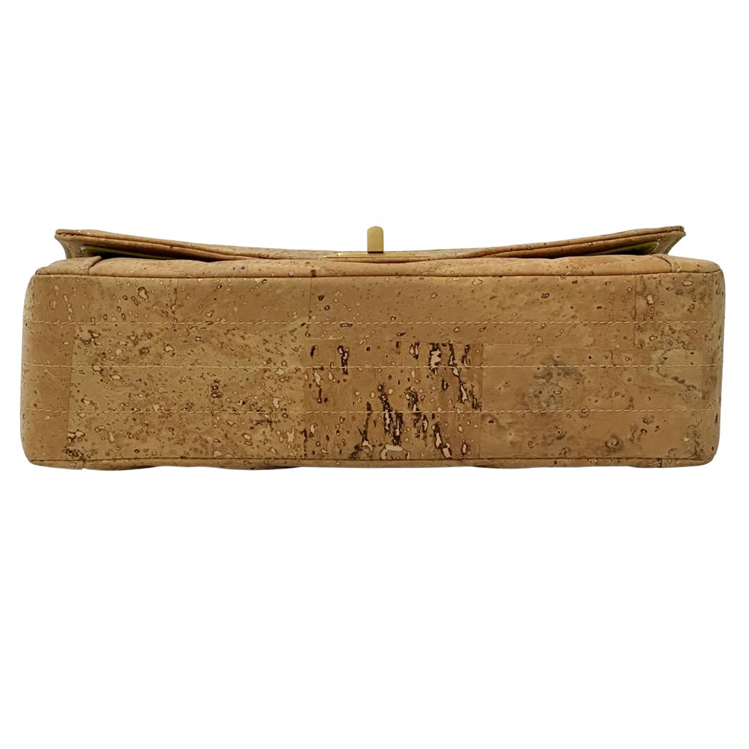 Chanel 2.55 She Blanc Shoulder Bag Cork Leather Beige Gold V-stitch Mademoiselle — view 3